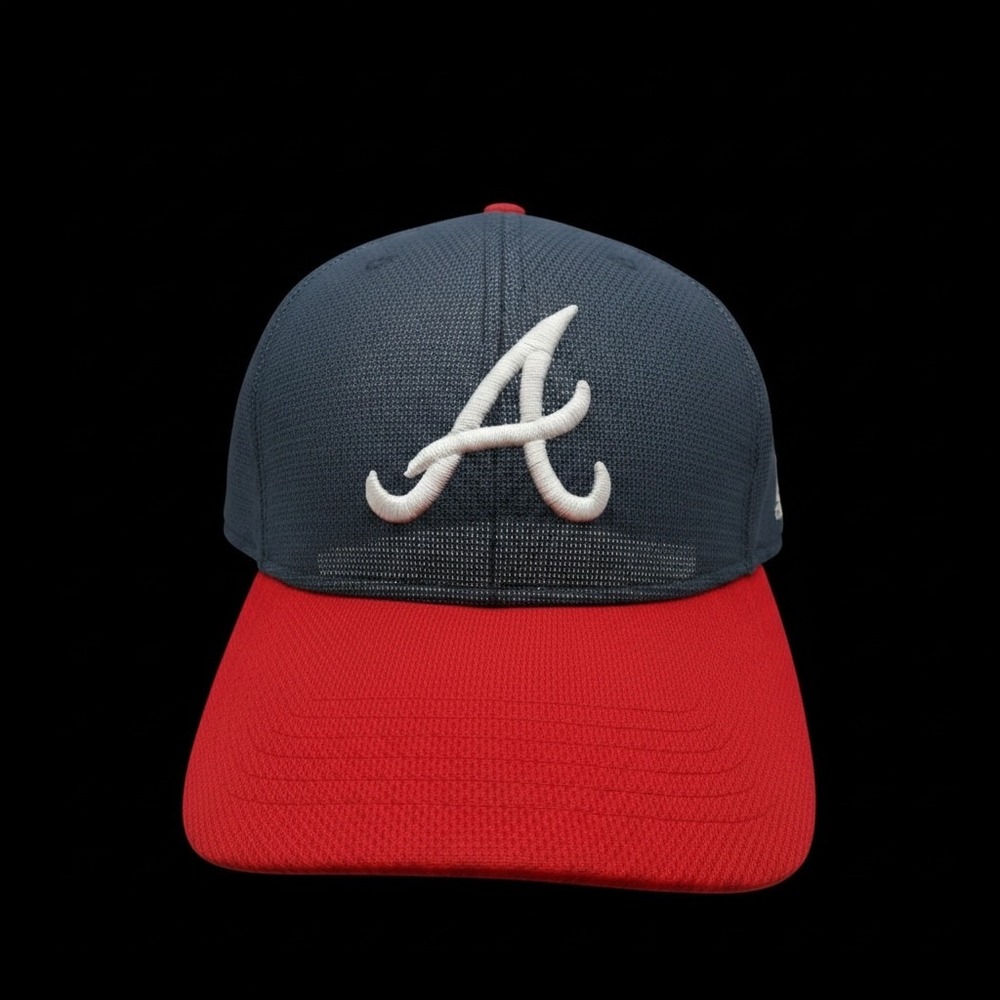 Atlanta Braves MLB Baseball Cap OC Sports‎ Navy Blue Red Adjustable Hat OSFM